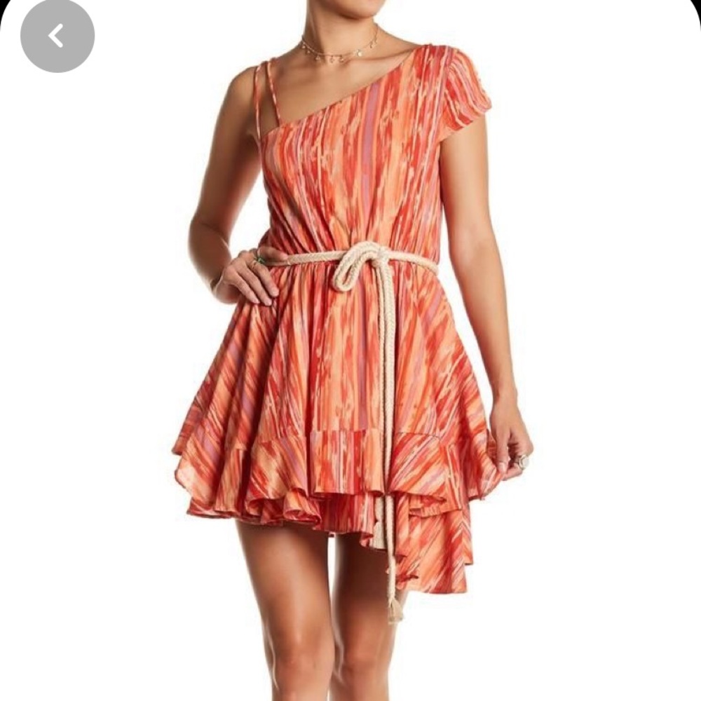 Free people one shoulder dress green